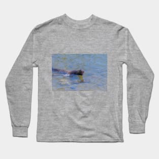 Arguing Sea Lion Seal Swimming, Showing Teeth Long Sleeve T-Shirt